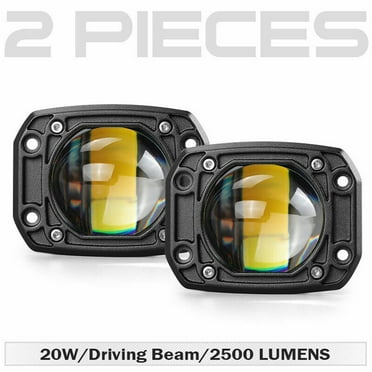 Zyutaosan 2Pcs 3 Inch 8D Lens Led Work Light 6000K White 3500K Yellow Flush Mount Driving Light Fog Lights For Car Truck Off Road 4X4 12V 24V