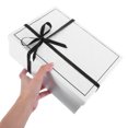 thumbnail image 4 of Caja de regalo plegable con tapa y cinta, elegante embalaje de cartón blanco para cumpleaños, bodas, San Valentín y Navidad., 4 of 5