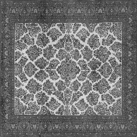 Ahgly Company Indoor Square Persian Gray Traditional Area Rugs, 6' Square