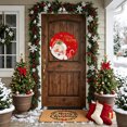 thumbnail image 5 of Welcome Sign for Front Door, Red Santa Christmas Round Metal Welcome Front Porch Decoration, Xmas Snowflake Entryway Wall Hanging Sign for Living Room Kitchen Hallway Housewarming Gift 12'', 5 of 9