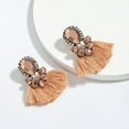 thumbnail image 3 of Opolski Women Exaggerated Water Drop Rhinestone Fan Shape Tassel Stud Earrings Jewelry, 3 of 8