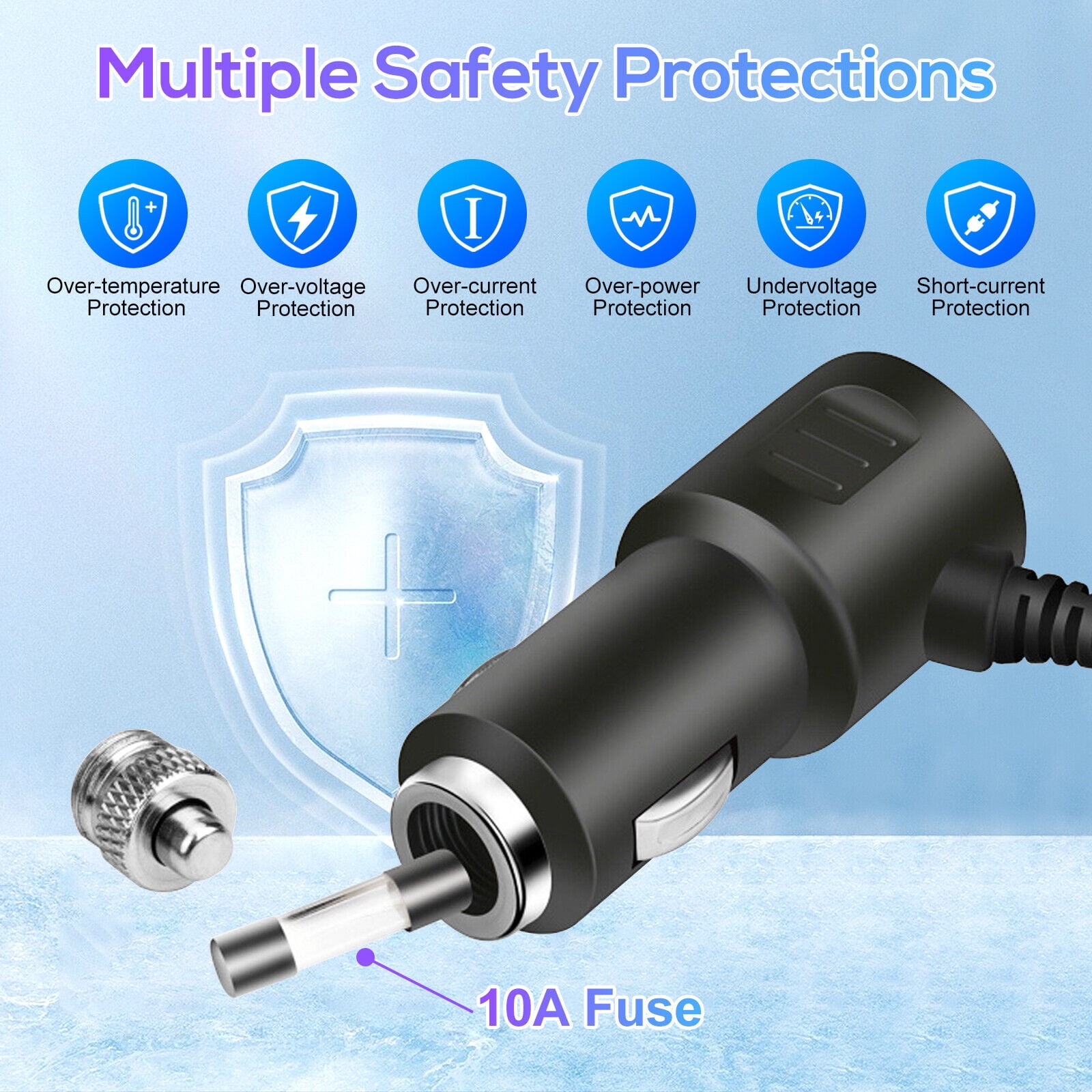 7-in-1 4Way Car Cigarette Lighter Socket Splitter Fast Charger Power Adapter  12V