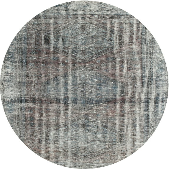 Ahgly Company Indoor Round Traditional Ash Gray Persian Area Rugs, 4' Round