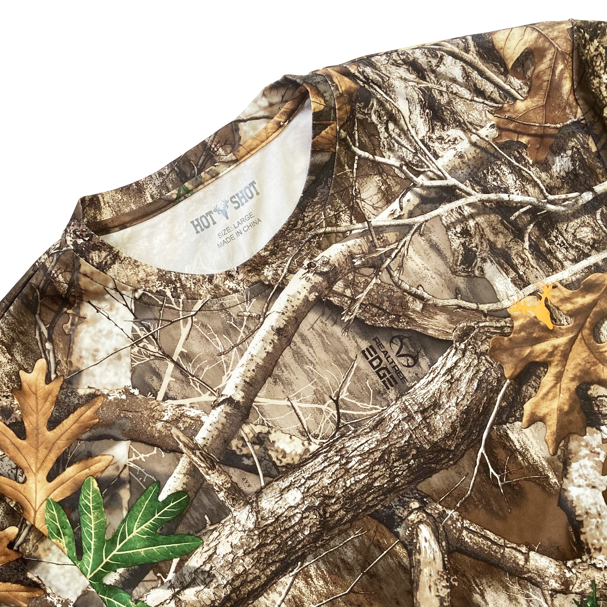 HOT SHOT Men's Camo Hunting Lightweight Performance Long Sleeve Shirt - Realtree Edge, Large