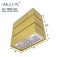 thumbnail image 3 of Akicon 30" Stainless Steel Range Hood, 3 Stacks Modern Box Ducted Kitchen Hood with Powerful Vent Motor, Wall Mount, 30"W*30"H*14"D, Matte Gold, 3 of 7