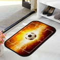 thumbnail image 3 of Floor Door Mats Bath Rugs Burning Soccer Ball , Entry Rug Non-Slip Washable Indoor Door Mat, Small Oriental Accent Throw Rug for Bedroom Kitchen Entryway Bathroom 31x20in Carpet Runner, 3 of 7