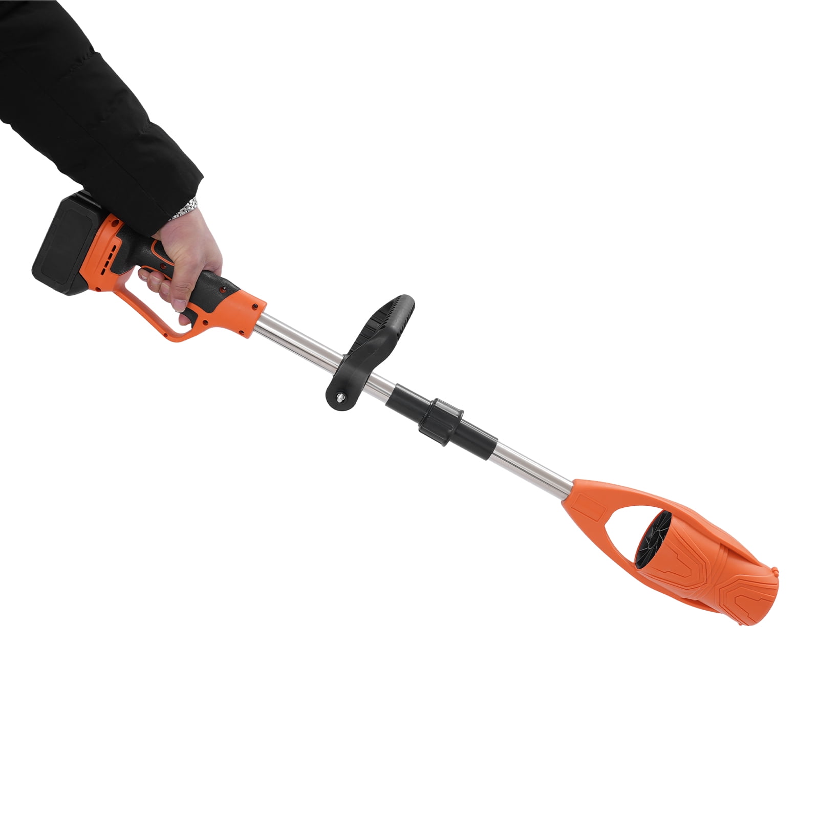 Cordless Lithium Battery Powered Leaf Blower, Electric Leaf Blower for Lawn Care 400W (Orange+Black)