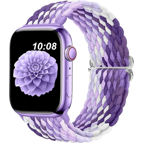 Compatible with Apple Watch Band 38mm 40mm 41mm 42mm 44mm 45mm 46mm 49mm for Women Men,Stretchy Braided Apple Watch Strap for iWatch Series 10/9/8/7/6