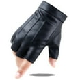 thumbnail image 3 of ziyahi Lightweight PU Leather Gloves Protection Half Finger Gloves for Men Cycling, 3 of 9