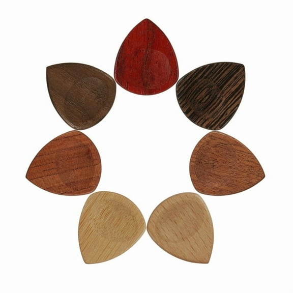 7 * Wooden Acoustic Guitar Picks-As Shown