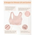 thumbnail image 6 of Exerin Women's Back Support Front Closure Bra Full Coverage Non Padded Wirefree(Pink,38C), 6 of 6