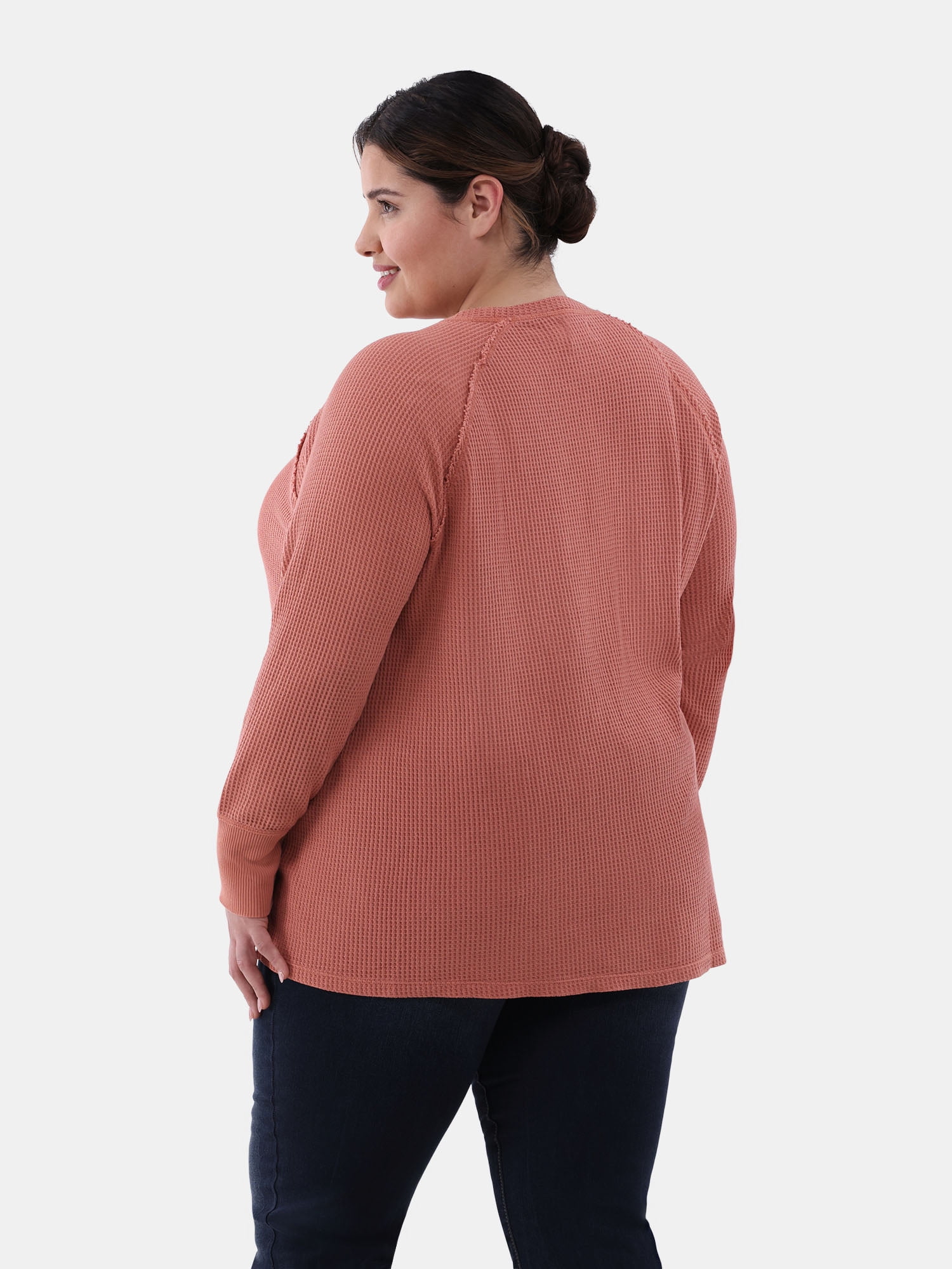 Terra & Sky Women’s Plus Thermal Tunic Top, Sizes 0X-4X