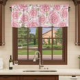 thumbnail image 6 of Pink Roses Curtain Valances for Windows, Kitchen Valance Window Treatments Panel 2 Pack, Retro Flower Floral Botanicall Plant Leaf Rod Pocket Short Curtains for Bathroom Bedroom 42 x 12 Inch, 6 of 8