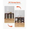 thumbnail image 4 of Wooden Literature Organizer 24 Compartments Removable Shelves Dark Brown, 4 of 10