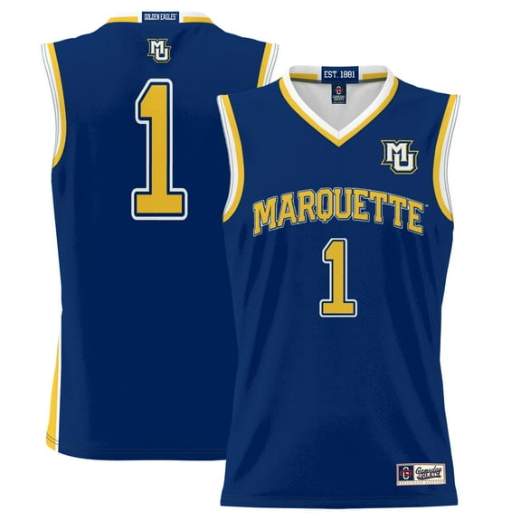 Men's GameDay Greats #1 Navy Marquette Golden Eagles Lightweight Basketball Jersey
