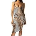 thumbnail image 2 of SMihono Robe d'Été pour Femmes Grande Taille Mode Décontractée Aguichant Imprimée Épaule Dénudée Débardeur Sans Manches Ajustée, 2 of 4