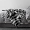 thumbnail image 3 of Houndstooth Check Knitted Throw Blanket Textured Soft Sofa Couch Cover Decorative Knitted Blanket Weighted Knit Blanket-week, 3 of 4