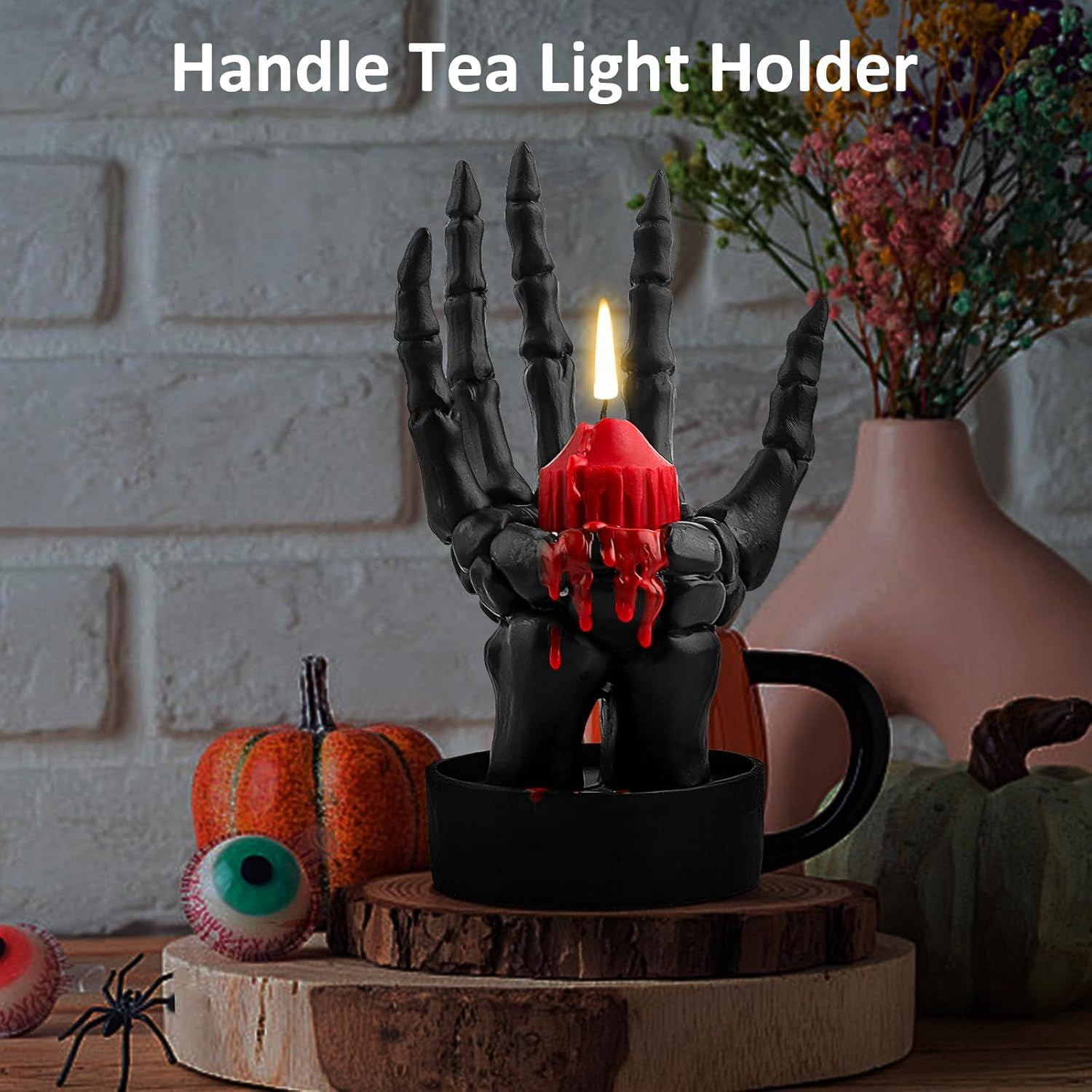 Skeleton Hand Centerpiece with Candle Groove for Gothic Halloween Decor