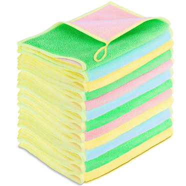 SUGARDAY Microfiber Kitchen Dish Cloth Towels 12 Pack Reusable Dust Rags Dish Cloths for Washing Dishes