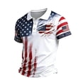 thumbnail image 2 of Men's 250 Anniversary USA T-Shirt Short Sleeve Polo Shirt 1776-2026 Anniversary Button Up Quick Dry Top, 2 of 5