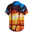 thumbnail image 3 of Plus Size Tshirt Top for Men Short Sleeve Shirt Blouses Casual Button Down Tops Hawaiian Loose Outfits Trendy Vacation Clothing, 3 of 3