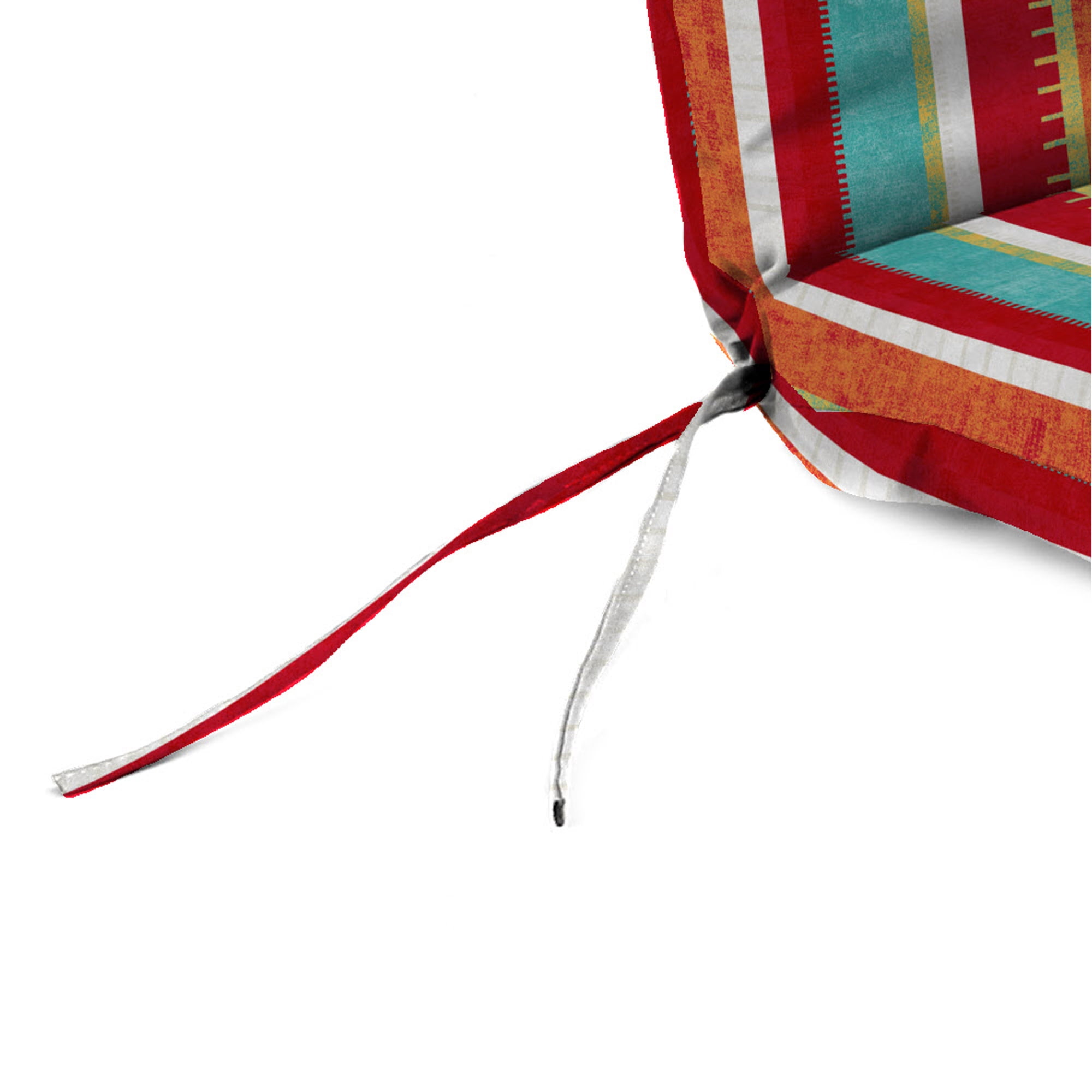 Jordan Manufacturing 72" x 22" Frawley Saxony Multicolor Stripe Rectangular Outdoor Chaise Lounge Cushion with Ties and Hanger Loop