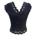 thumbnail image 3 of Lindreshi Tank Tops for Women Clearance Women's Sexy Slim Solid Lace V-Neck Sleeveless Top, 3 of 3