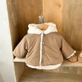 thumbnail image 7 of UQJfacai Girls Winter Coats Kids Fleece Lined Button Down Jacket Boys Sherpa Bear Ear Hooded Jackets Casual Outerwear 0-3 Years, 7 of 7