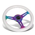 thumbnail image 4 of NRG Innovations ST-310WT-MC Roue à Grain de Bois Blanc (310mm, Centre à 3 Rayons en Néochrome), 4 of 4