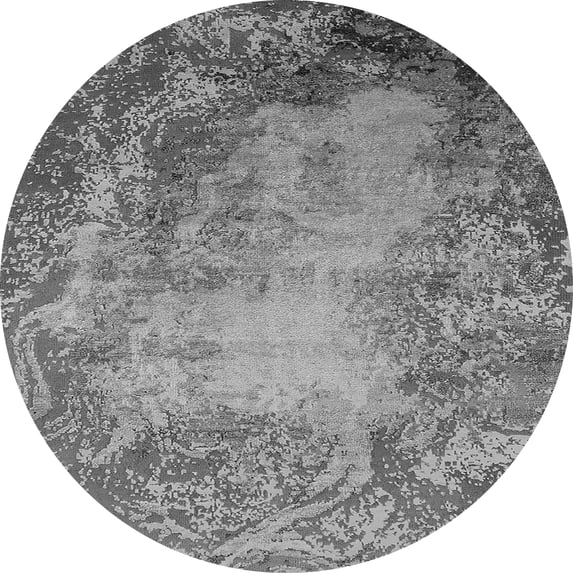 Ahgly Company Indoor Round Oriental Gray Industrial Area Rugs, 5' Round