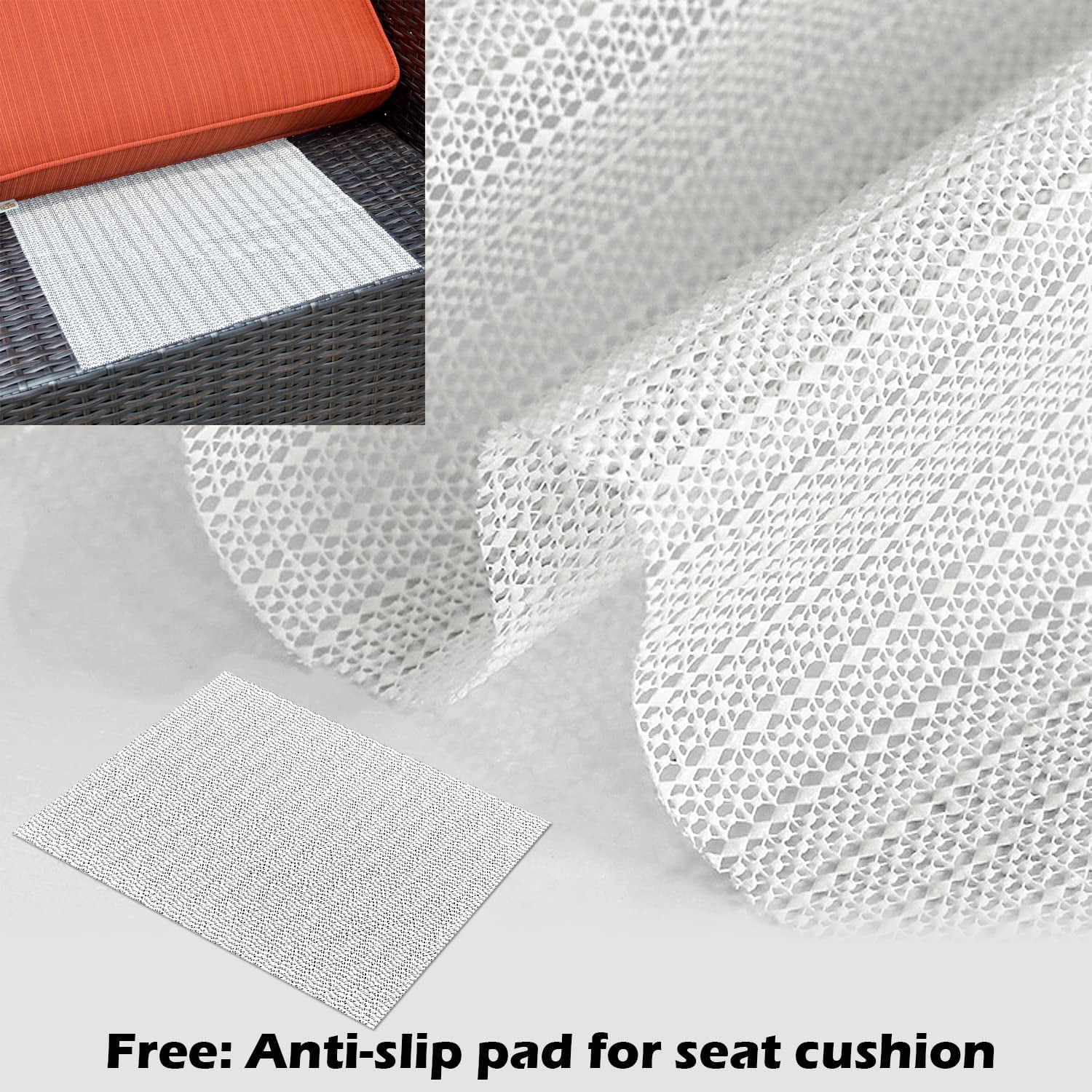 Ovios Back and Seat Cushion Set for Outdoor Furniture, 2-Piece Replacement Cushions for Deep Seating Patio Chair, Outside Pads for Porch, Deck and Garden Seats