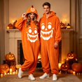 thumbnail image 2 of Curuila Halloween Adult Jumpsuit Flannel Hallowmas Pumpkin Hooded Pajamas For Women And Men Party Comfortable Sleepwear Jumpsuit Size L, 2 of 5