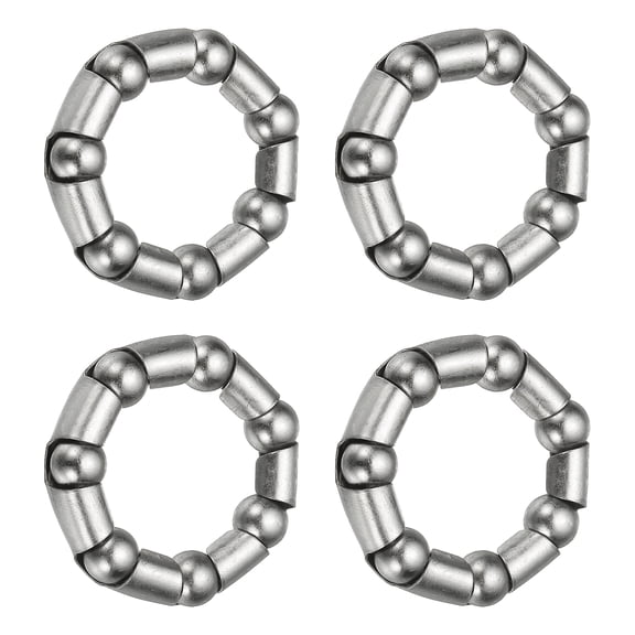 Uxcell Bike Ball Bearings, Bicycle Crank Bearing Retainer Stainless Steel Caged Wheel #7-Fitting for (MTB Bike Crank-Bottom Bracket-Frame Bearing) 5/16" x 7 Balls & 4 Pack & Silver
