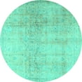 thumbnail image 1 of Ahgly Company Machine Washable Indoor Round Persian Turquoise Blue Traditional Area Rugs, 8' Round, 1 of 4