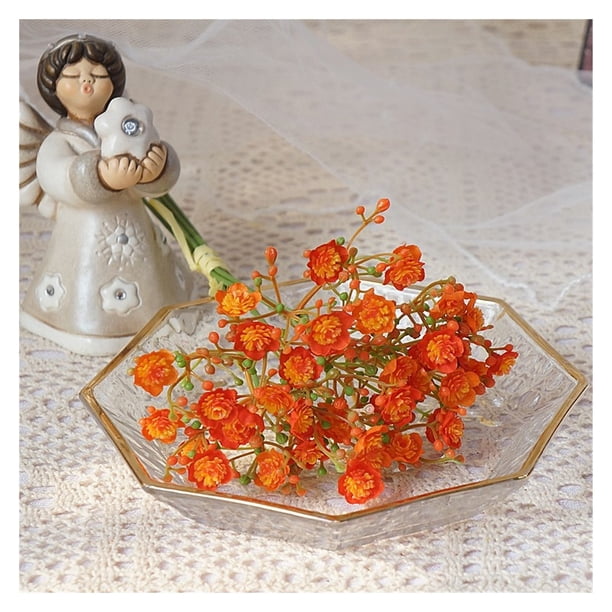 Ramo de 40 cabezas de flores artificiales de plástico, planta falsa hecha a mano, arreglo Floral de Gypsophila for decoración de mesa de hogar y boda