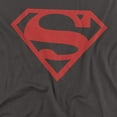 thumbnail image 2 of Superman Red On Black Shield Unisex Adult T Shirt, Charcoal, 6X-Large, 2 of 6