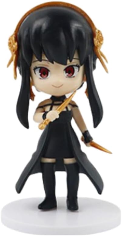 Newly Lloyd Forger Figure Anya Figure Yor Breccia Figure Six Q Version Standing Anime Figures 10cm/3.9inch Anime Statue Desktop Decor Gifts (B)