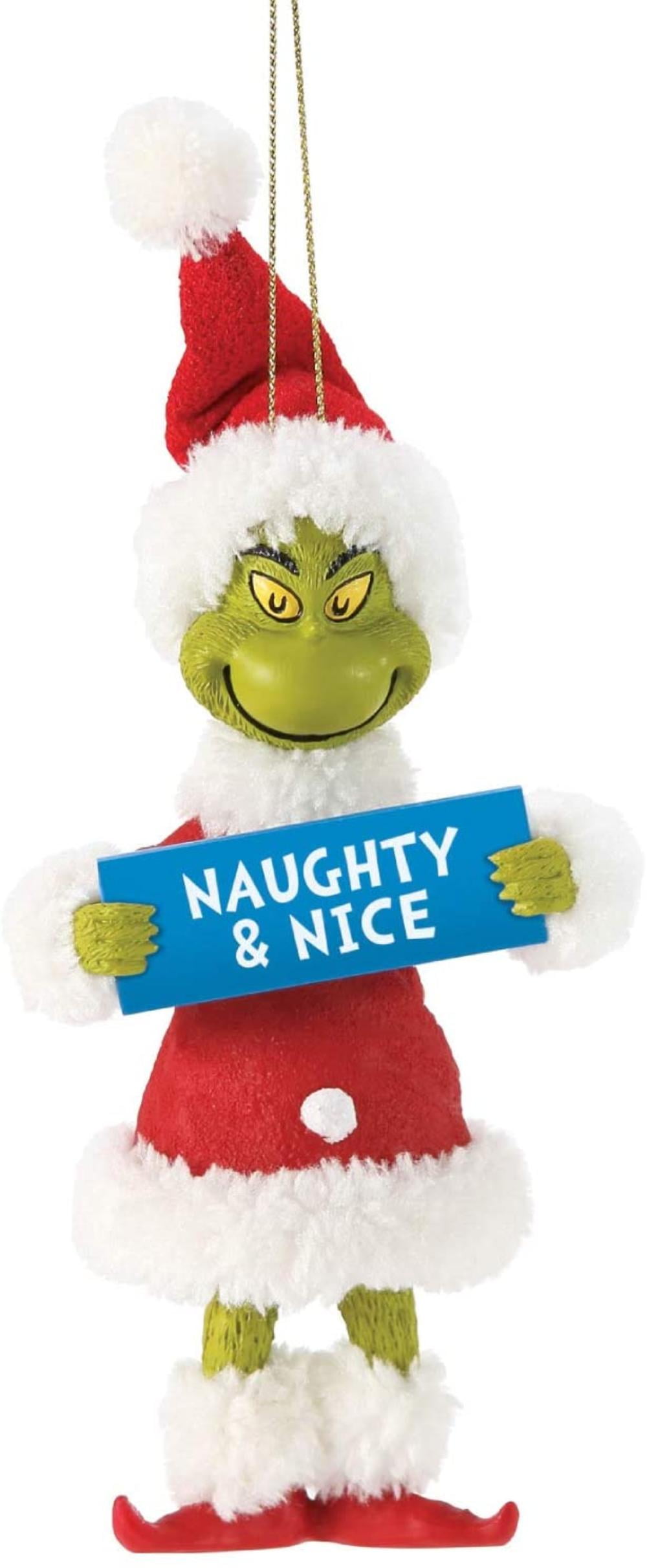 Multicolor Seuss How The Grinch Stole Christmas Naughty and Nice Hanging Ornament Department 56 Possible Dreams Dr 5 Inch