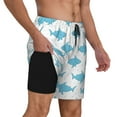 thumbnail image 3 of Haiem Party Shark Cute Mens Swim Trunks with Compression Liner 2 in 1 Swimming Shorts Stretch Swimwear Quick Dry,Board Shorts-Large, 3 of 9