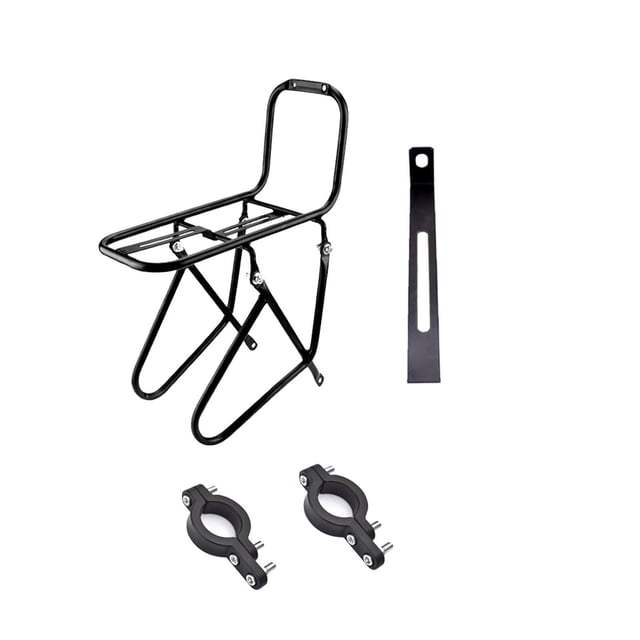 Portaequipajes delantero para bicicleta, alforja de carga, equipo de soporte para maletero, bolsa para horquilla delantera de bicicleta, estante para