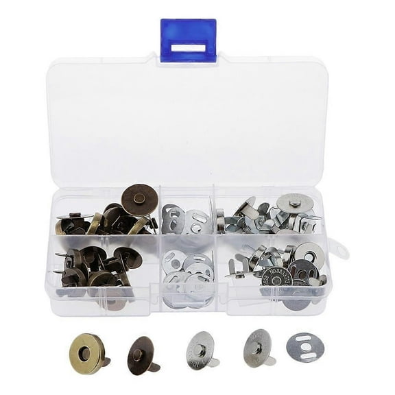 Bag Magnetic Buckle With Foot Clip Buckle Round Button 14mm 18mm Leather Purse Strong Magnetic 20pcs Magnetic Magnet Snap Buttons 20pcsMulti-colour