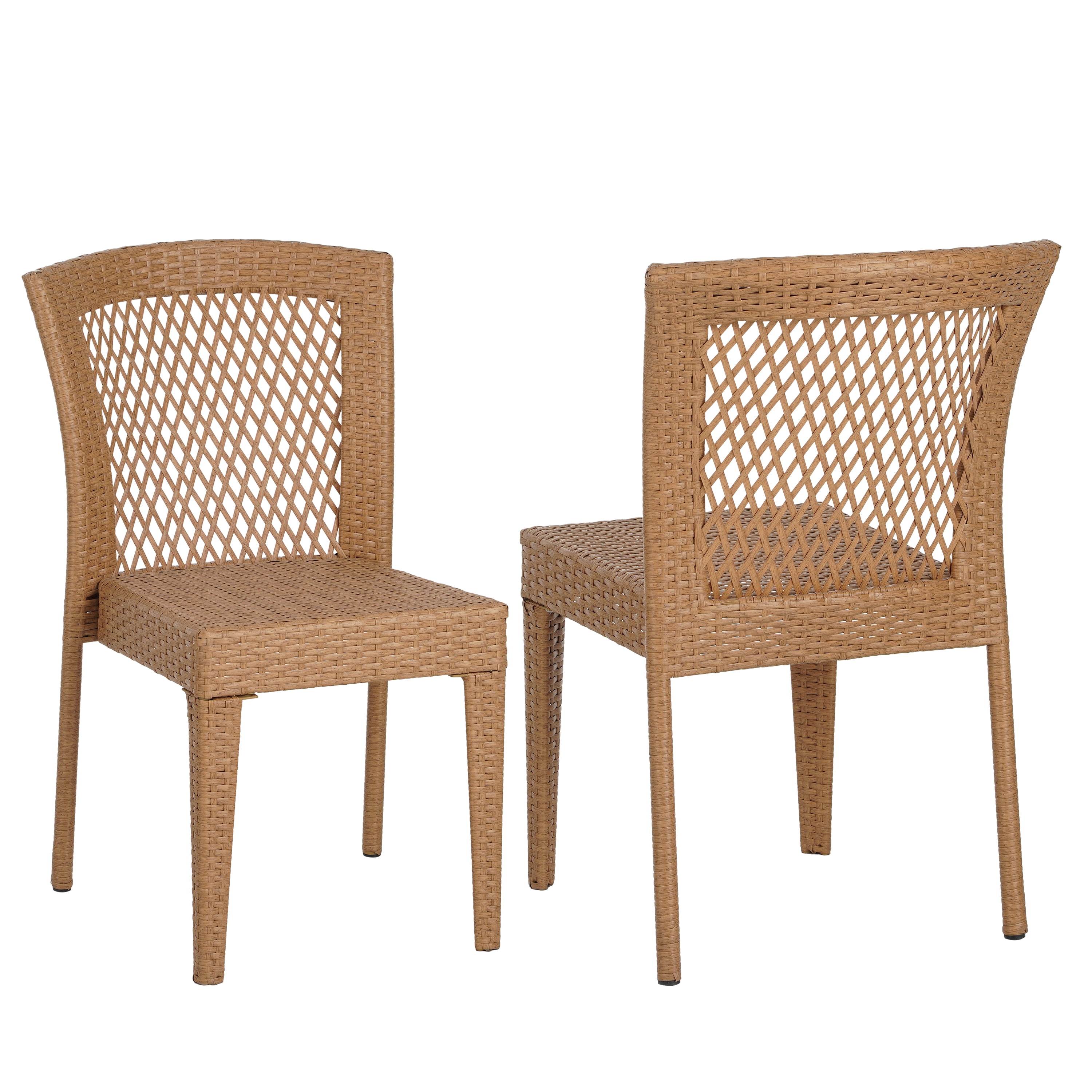 Euroco FARLEY STACKING SIDECHAIR,Set of 2,KD,Light Brown