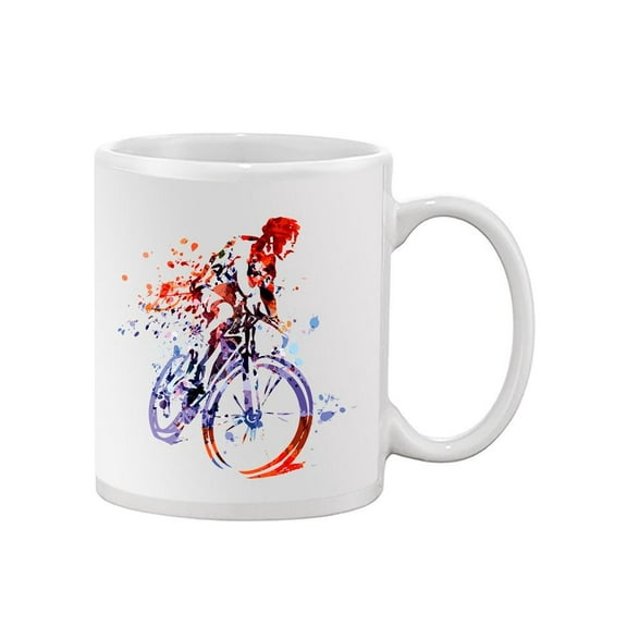 Watercolor Cyclist Silhouette Mug Unisex's -Image by Shutterstock