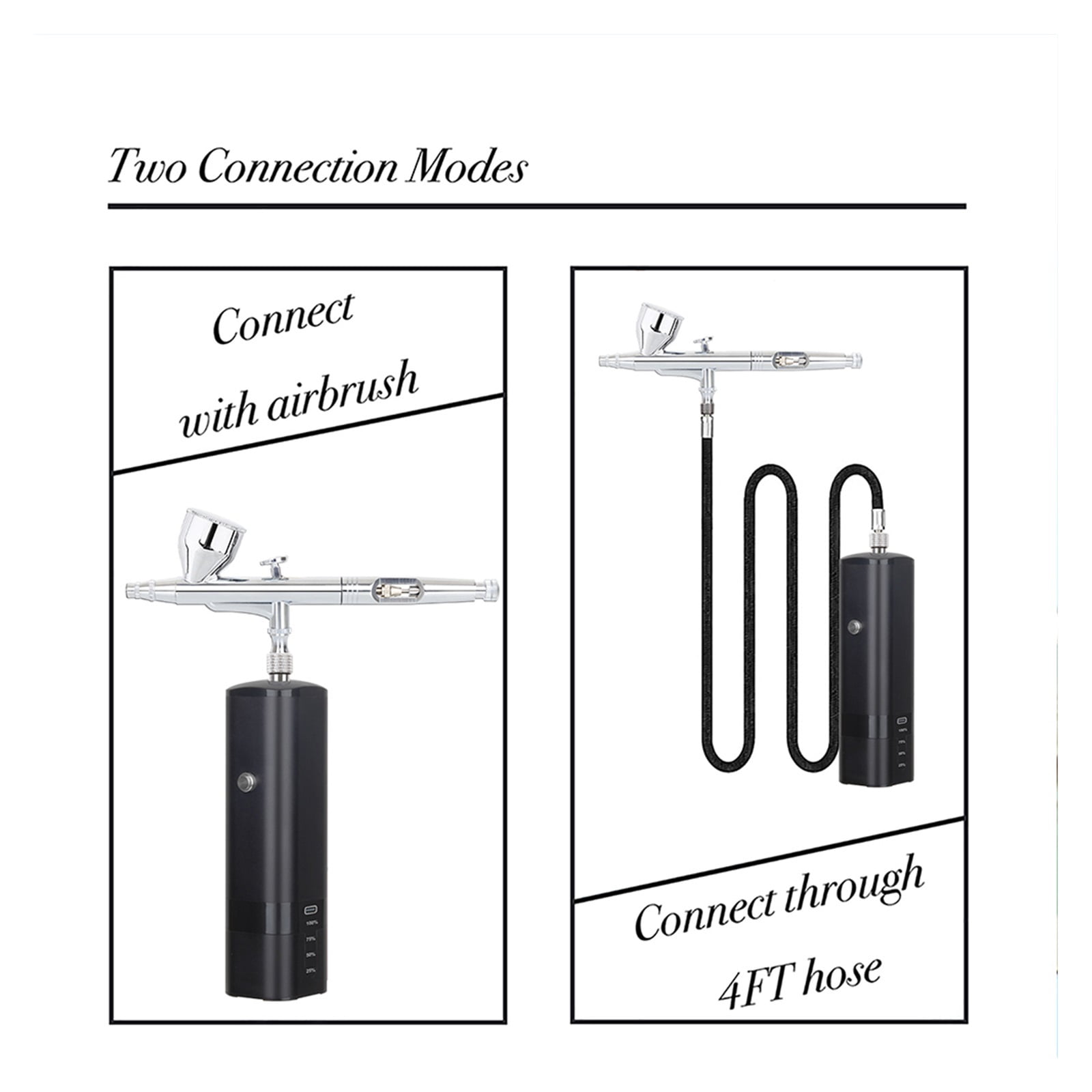 Dual Action Cordless Airbrush Compressor High Pressure Spray For Art Gun Beauty Salon Makeup Nail Tattoos Cake Tools ,Effortless cleaning