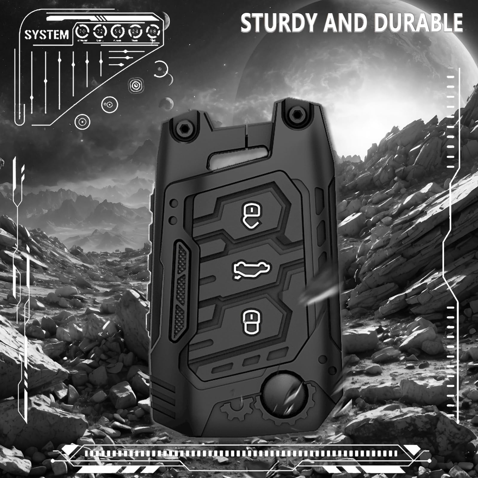 For Volkswagen Key Fob Cover with Keychain,Zinc Alloy Protection Car Key Case Accessories for Jetta Atlas Golf Alltrack GTI Passat Tiguan Silicone Smart Keyless Keyshell