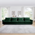 thumbnail image 3 of Oversized Cloud Couch for Living Room, 157" Comfy Corduroy Sofa with Lumbar Pillow, Modern Oversized 4 Seater Sofa Modular Couch with Wide Armrest for Living Room, Apartment, Office, Green, 3 of 8