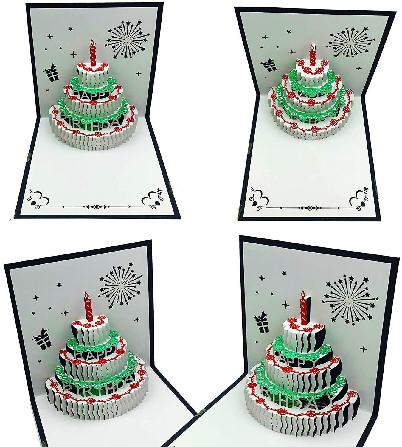 3D Up Light Greeting Card Happy Birthday Music Postcard Blessing Gift CardYL 