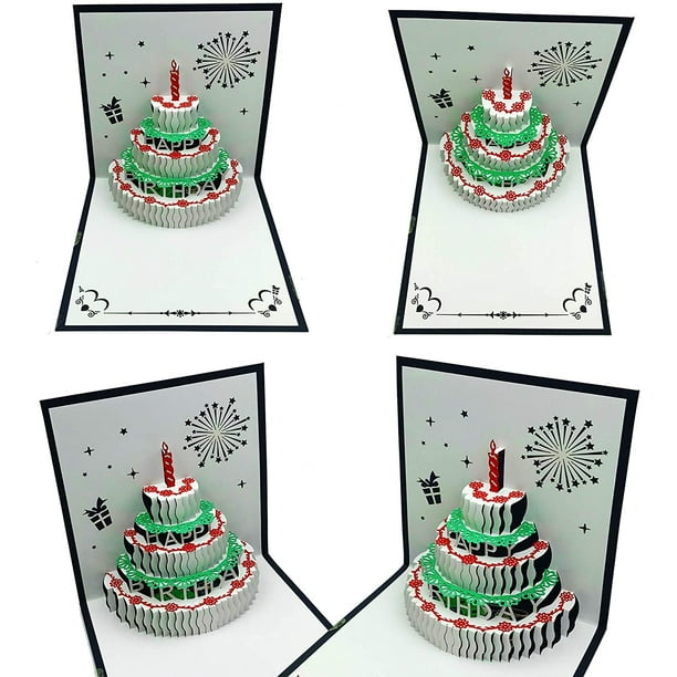 3D Pop Up Birthday Cards,Warming LED Light Birthday Cake Music