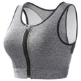 thumbnail image 3 of Sakmal Front Closure Sports Bras for Women Racerback Padded High Support Back Smoothing Gray Breathable Solid Ladies Sports Bras 2XL, 3 of 4