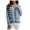 Blue, variant on Cardigan Sweaters for Women Open Front Long Sleeve Striped Trendy Loose Border Knit Single Breasted Tops Blue
